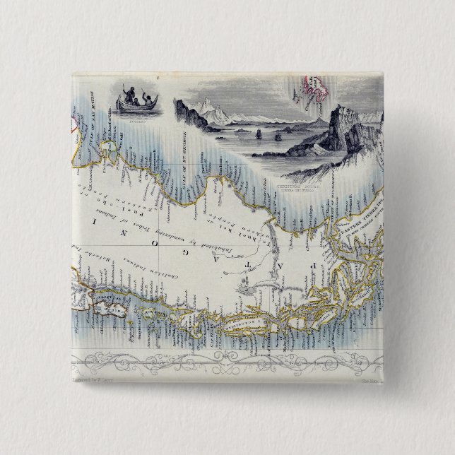 Patagonia, von einer Reihe Weltkarten Button (Vorderseite)