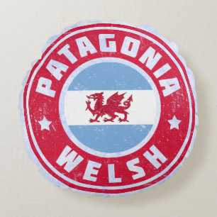 Patagonia Welsh Flag Pillows, Argentina Y Wladfa Rundes Kissen