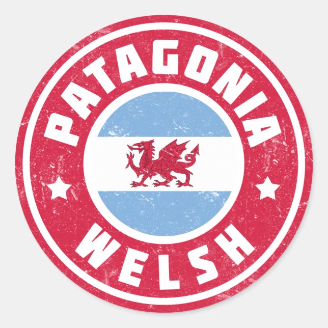 Patagonia Welsh Flag Runder Aufkleber (Vorderseite)