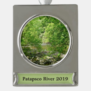 Patapsco River Blick Maryland Naturfotografie Banner-Ornament Silber