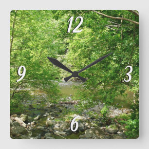 Patapsco River Blick Maryland Naturfotografie Quadratische Wanduhr