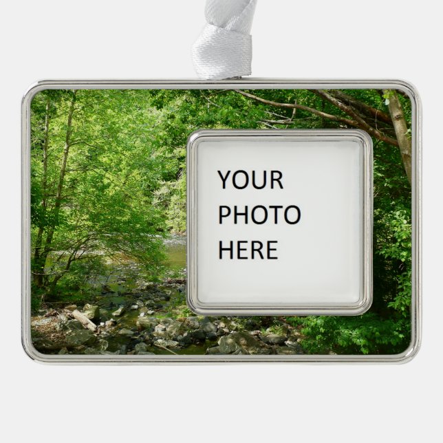 Patapsco River View Maryland Nature Fotografy Rahmen-Ornament Silber (Vorderseite)