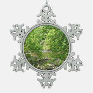 Patapsco River View Maryland Naturfotografie Schneeflocken Zinn-Ornament