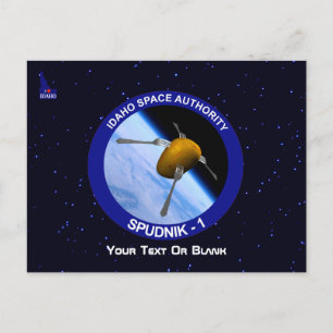 Patch für die Satellitenmission von Idaho Spudnik Postkarte