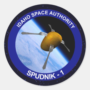 Patch für die Satellitenmission von Idaho Spudnik Runder Aufkleber