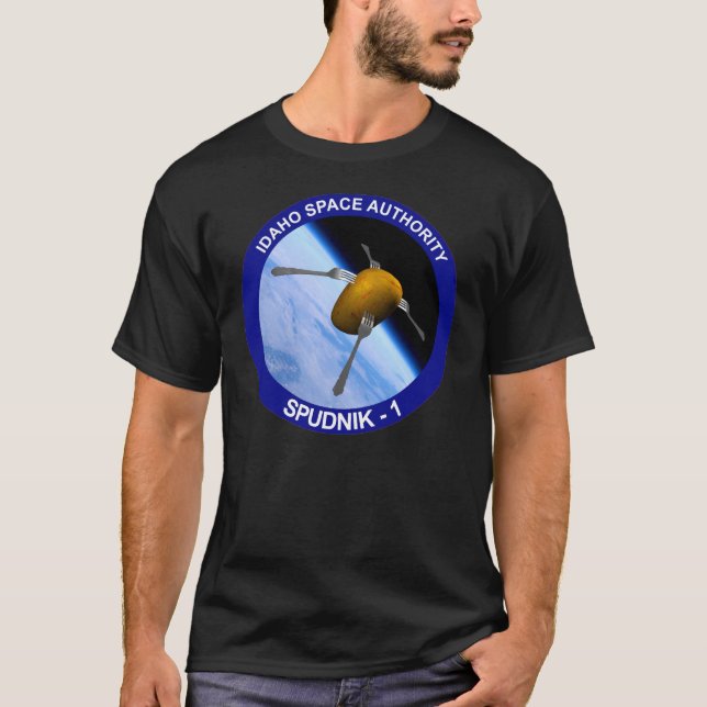 Patch für die Satellitenmission von Idaho Spudnik T-Shirt (Vorderseite)