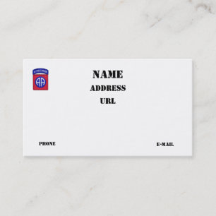 Patch für Tierets der Im Flugzeug ABN DIV-Abteilun Visitenkarte