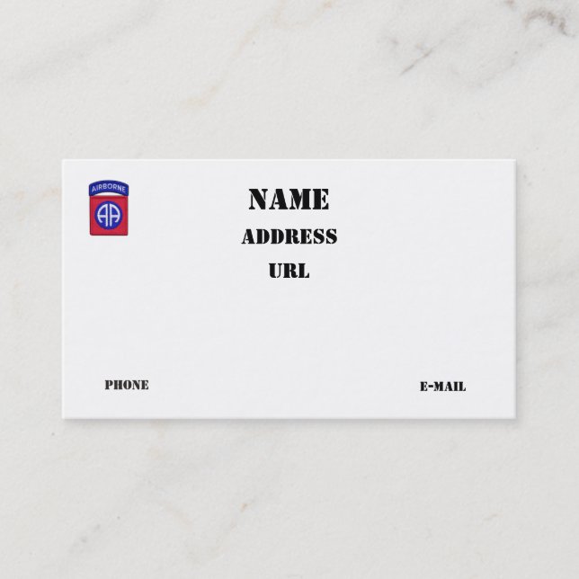 Patch für Veteranen der Im Flugzeug ABN-Division 8 Visitenkarte (Vorderseite)