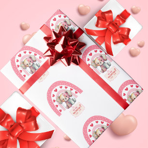 Patch-Hund-Puppe, Süßes Herz Regenbogen, Valentins Geschenkpapier