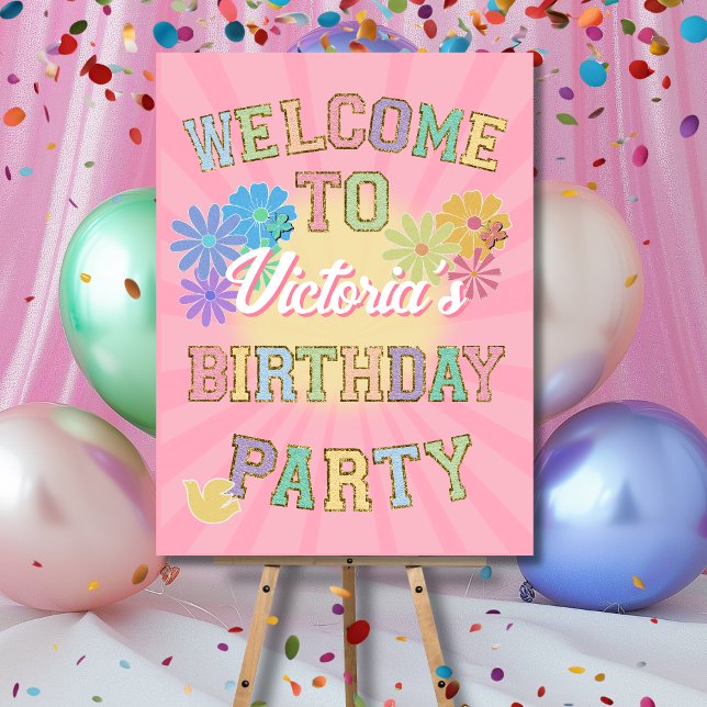 Patch Letter Birthday Party Preppy Hippie Willkomm Poster (Von Creator hochgeladen)