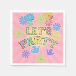 Patch Letter Birthday Party Retro Preppy Hippie Serviette