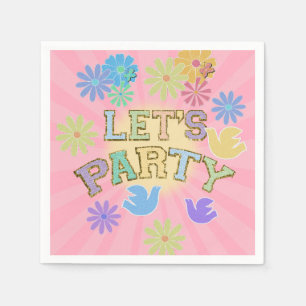Patch Letter Birthday Party Retro Preppy Hippie Serviette
