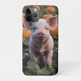 **"Patch of Joy: A Happy Baby Pig Under Pumpkins"* Case-Mate iPhone Hülle