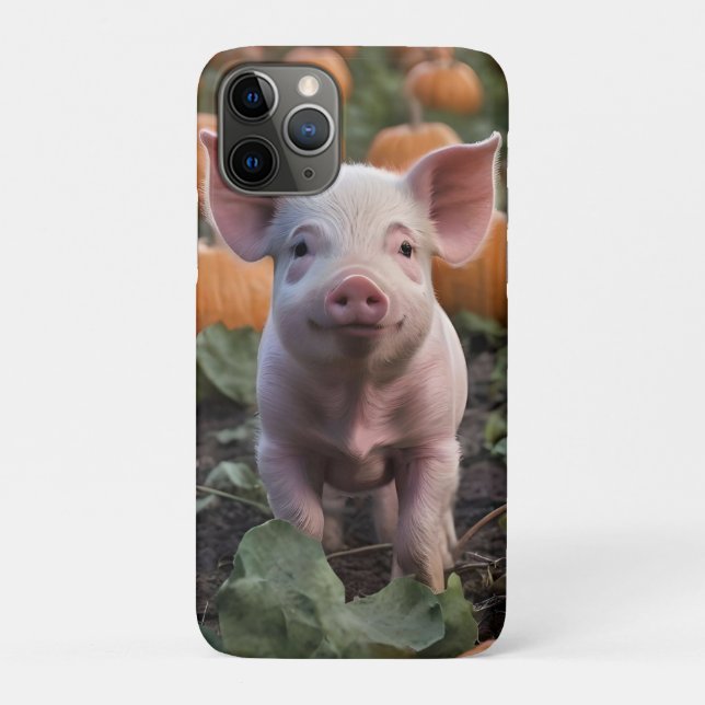 **"Patch of Joy: A Happy Baby Pig Under Pumpkins"* Case-Mate iPhone Hülle (Rückseite)