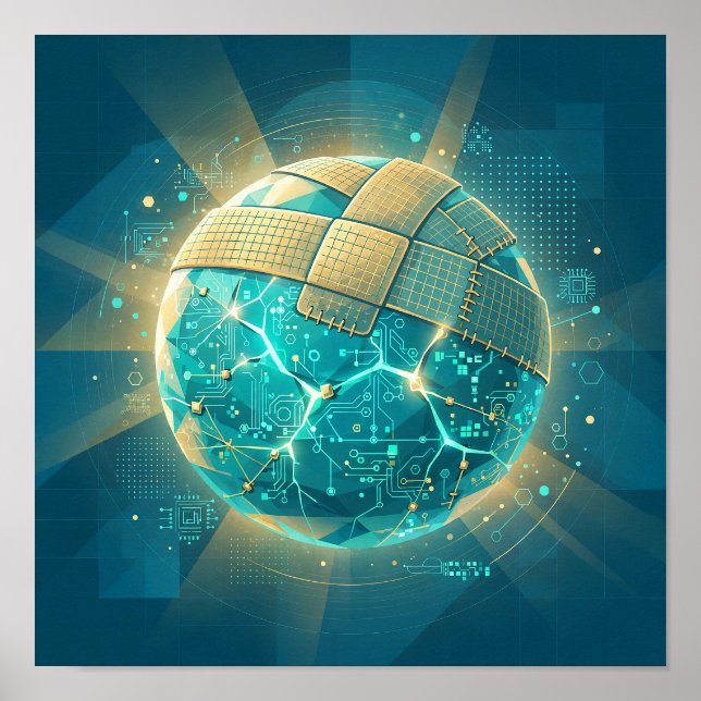 Patch Planet — KI-Sicherheits-Patch-Kunstposter Poster (Vorne)