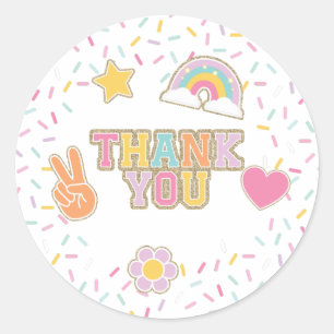 Patch Preppy Danke Geburtstagsgeschenk Runder Aufkleber