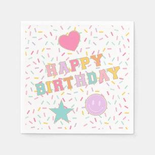Patch Preppy Letter Birthday Paper-Teller Serviette