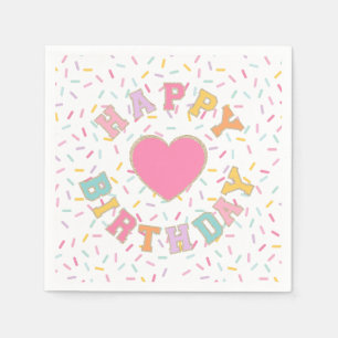 Patch Preppy Letter Birthday Serviette