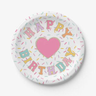 Patch Preppy Letter Geburtstag Pappteller