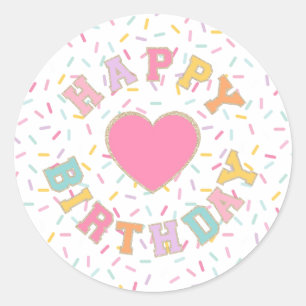 Patch Preppy Letter Geburtstag Runder Aufkleber