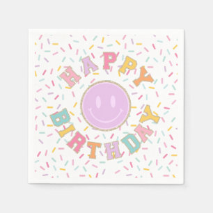 Patch Preppy Letter Geburtstag Serviette