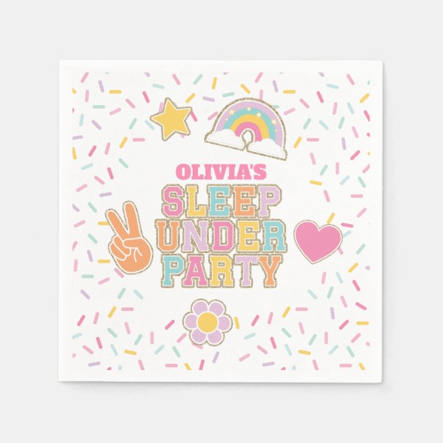 Patch Preppy Schlaf unter dem Geburtstag Serviette (Vorderseite)