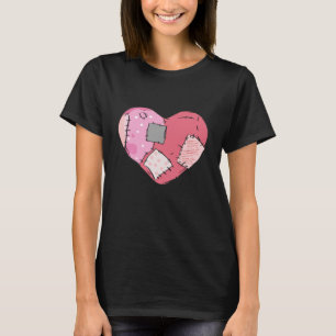 Patched Heart Goth T-Shirt