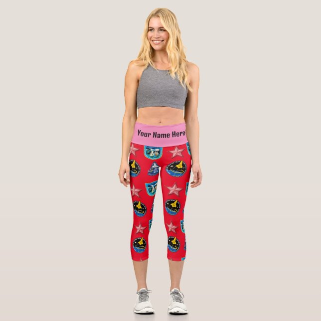 Patches Hochwaisted Capris signieren (Vorderseite)
