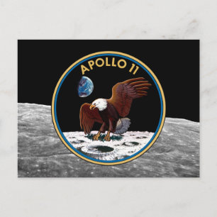 Patchinsignien der NASA Apollo 11 Moon Landing Lun Postkarte