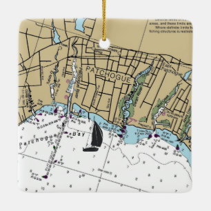 Patchogue NY Chart Keramikornament