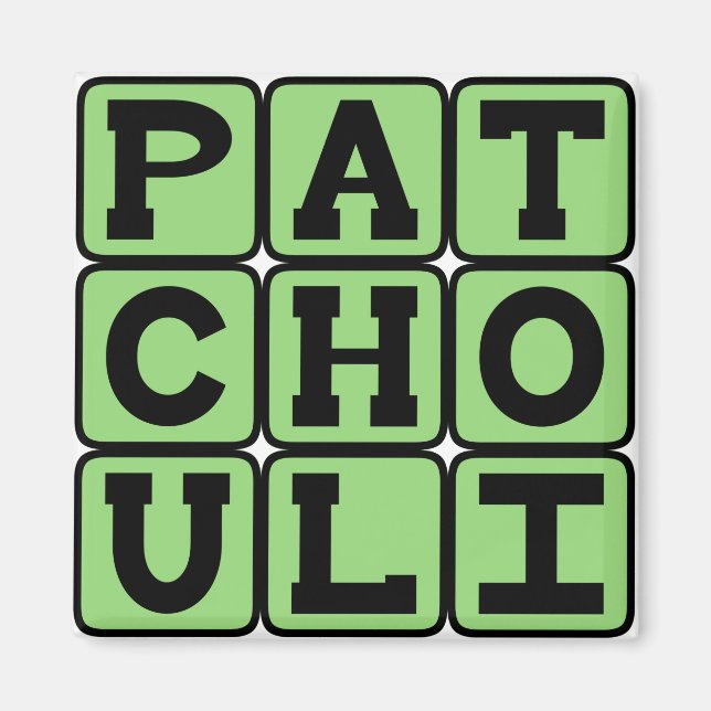 Patchouli, Hippie-Öl Magnet (Vorne)
