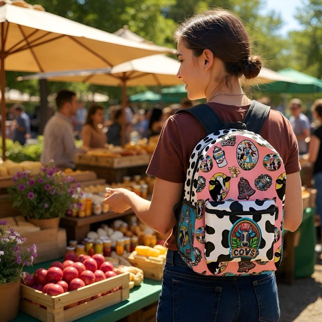 Patchsammler - I Liebe Kühe Druckknopfbeutel Bedruckter Rucksack (Von Creator hochgeladen)