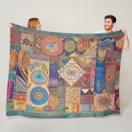 Patchwokr Mandala Fleece Blanket