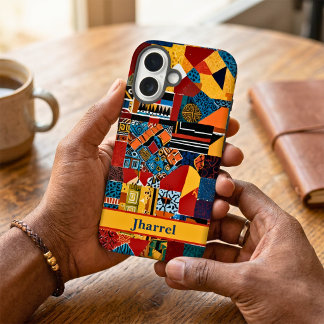Patchwork Ältere afroamerikanische Männer Geburtst iPhone 16 Hülle
