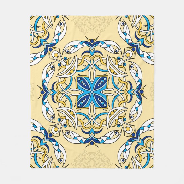 Patchwork Arabisches Florales Vintage-Textil Fleecedecke (Vorderseite)