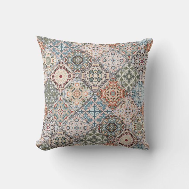 Patchwork aus quadratischen Pflastern Kissen (Vorderseite)