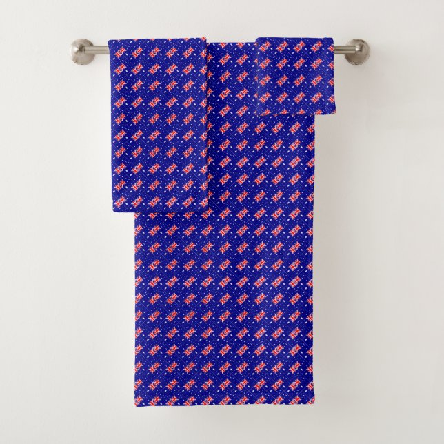 Patchwork Australia Flag Pattern Badhandtuch Set (Insitu)
