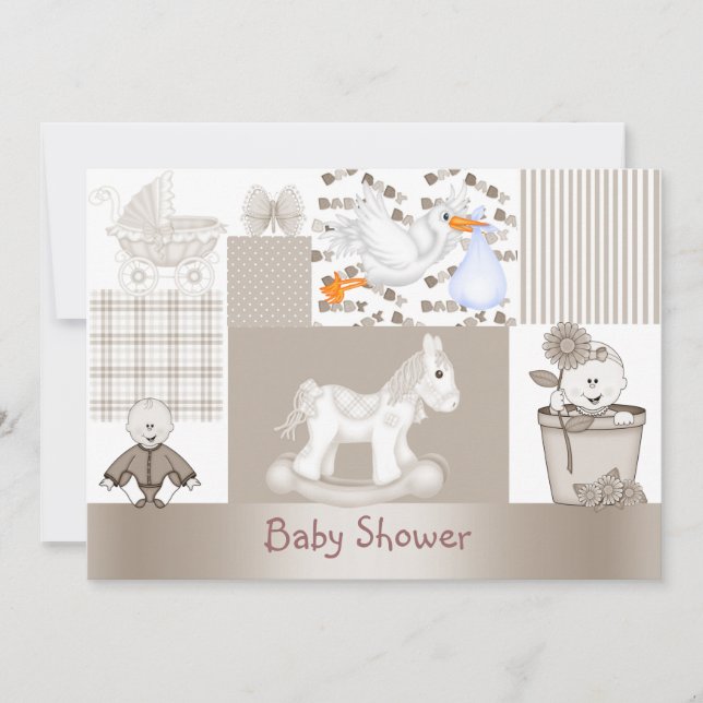 PATCHWORK BABY SHOWER EINLADUNG (Vorderseite)