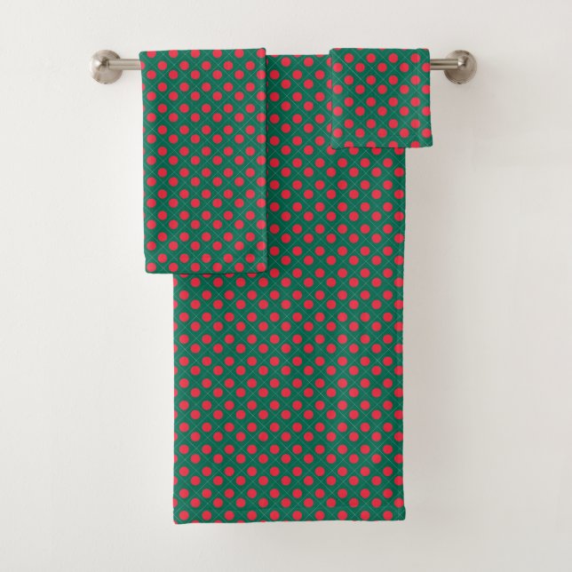 Patchwork Bangladesch Flag Muster Badhandtuch Set (Insitu)