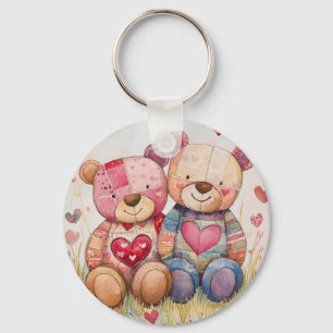 Patchwork Bears Valentine Schlüsselanhänger