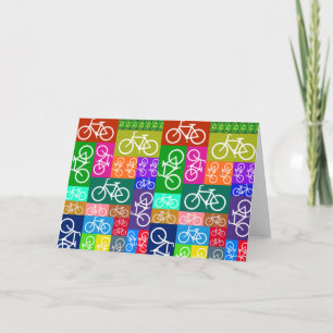 Patchwork Bicycles Art Karte