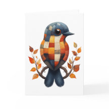 Patchwork Bird Greetings Card