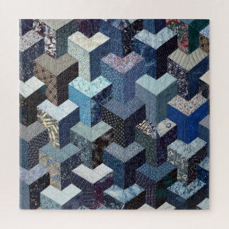 Patchwork-blaue Steppdecke Puzzle