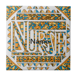 Patchwork Blue Gold Nurse Fliese