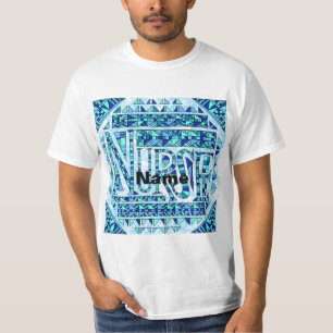 Patchwork Blue Nurse T-Shirt