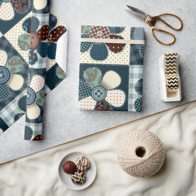 Patchwork-Blume Geschenkpapier (Kunsthandwerk)