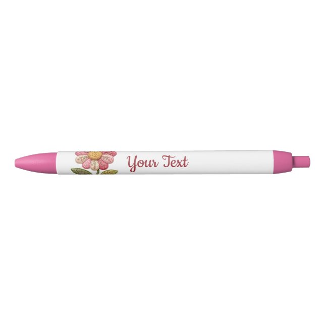 Patchwork Blume im Landhausstil Kugelschreiber (Vorderseite)