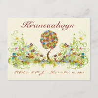 Patchwork Blume Liebe Tree Danke Post Card