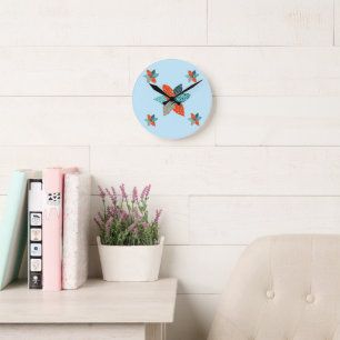Patchwork-Blume Runde Wanduhr