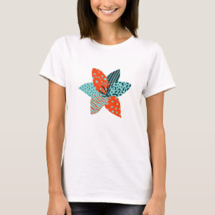 Patchwork-Blume T-Shirt